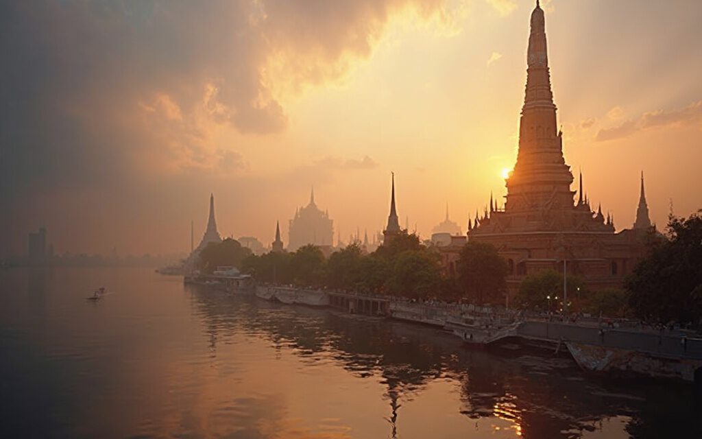 Romantische Abendstunden an Bangkoks Flussufern genießen